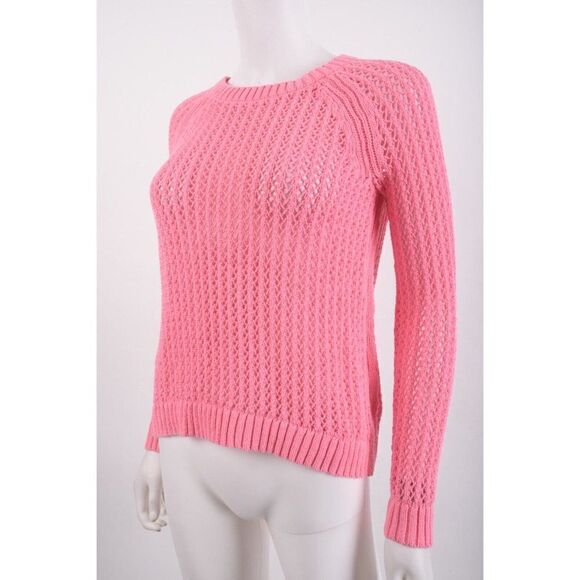 Talbots Womans Sweater Size P Pink Loose Knit Crewneck - Picture 4 of 6